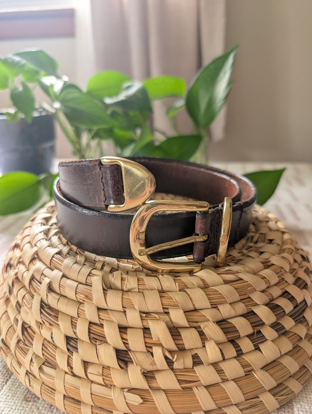 Aimee Lynn | Vintage | Leather Belt Brass Detail